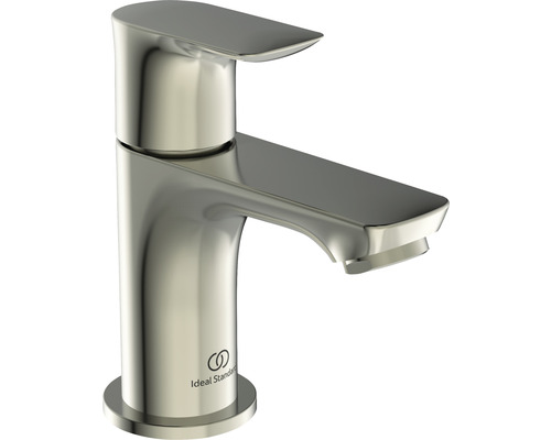 Robinet d'eau froide Ideal Standard Connect Air silver storm brossé A7031GN Mitigeur monocommande pour lavabo avec le logo Ideal Standard.