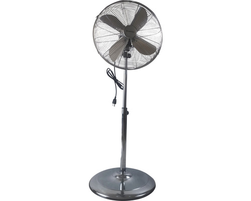 Ventilateur sur pied en métal avec base ronde