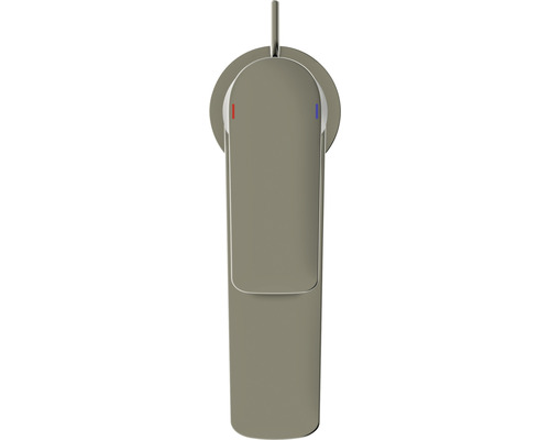 Robinet de lavabo avec levier pour contrôler la température et le débit de l''eau.