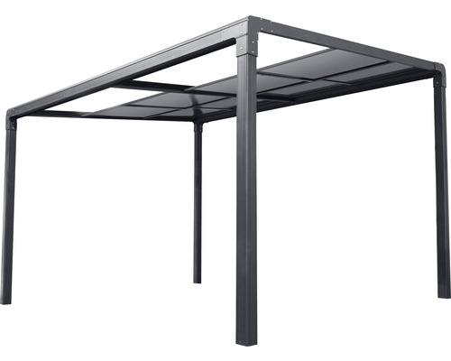 Pergola de terrasse autoportante en métal avec toit plat