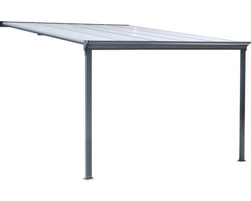 Freistehende Terrassenüberdachung mit transparentem Dach