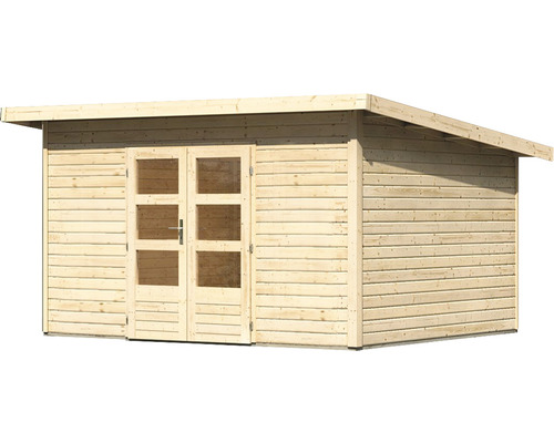 Holzgartenhaus mit Doppeltür und Fenster