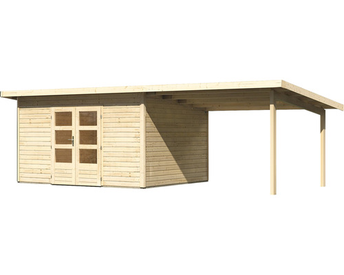Abri de jardin en bois avec carport