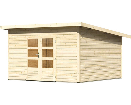 Holzgartenhaus mit Doppeltür und Fenster
