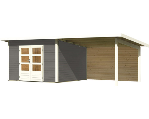 Abri de jardin avec auvent et porte double