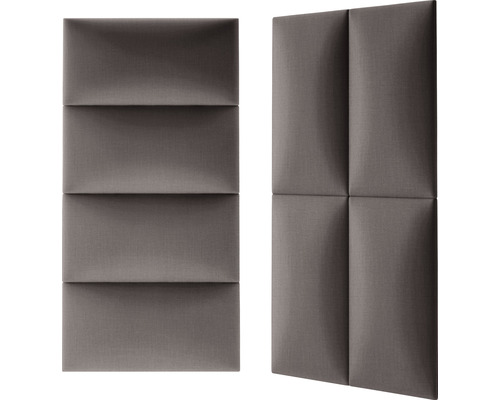 Deux panneaux d''insonorisation de formes rectangulaires et surface rembourrée
