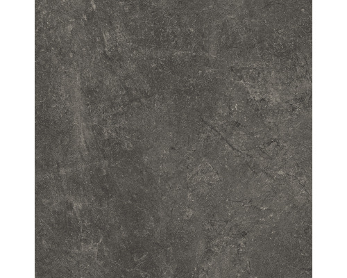 Dalle de terrasse en grès cérame fin Modern Concrete anthracite bord rectifié 100 x 100 x 2 cm Carrelage de sol gris foncé avec structure en pierre