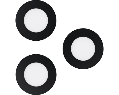 Trois spots encastrables à LED ronds