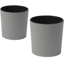 Deux cache-pots gris pour l''intérieur