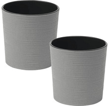 Deux pots de fleurs en plastique