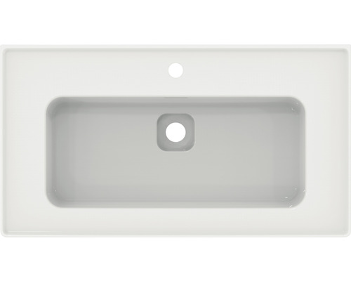 Vasque à poser en céramique avec trou pour robinet et trop-plein