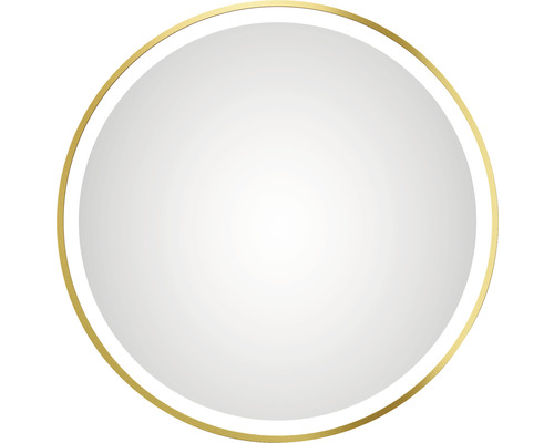 Runder Spiegel mit goldenem Rahmen