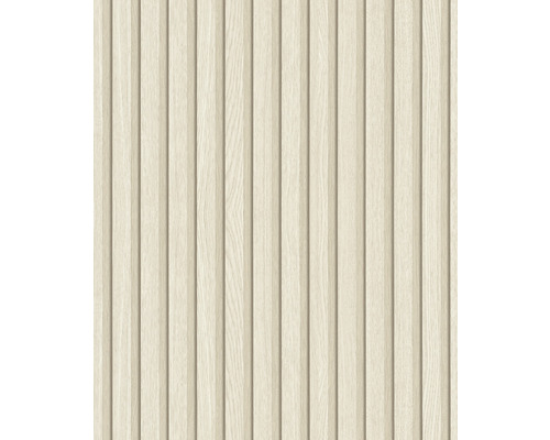 Vliestapete 33957 Botanica 3D Holz-Optik beige Holzpaneel mit vertikalen Lamellen für Wandgestaltung