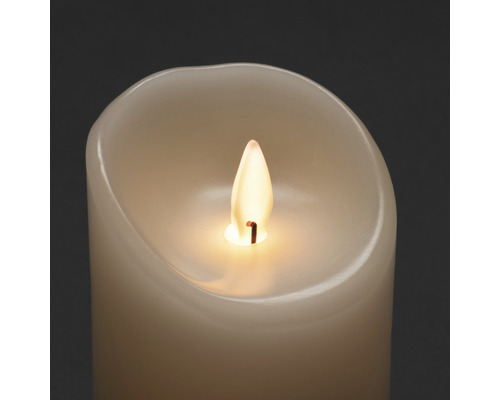 Bougie LED Konstsmide 26 LED couleur d'éclairage blanc chaud avec minuterie Bougie décorative LED en cire véritable avec flamme scintillante