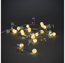 Guirlande lumineuse décorative avec feuilles et lampes rondes