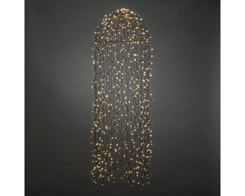 Rideau lumineux LED Konstsmide Méduse noir 900 LED couleur d'éclairage blanc chaud Guirlande lumineuse LED décorative en forme de cage allongée pour l''intérieur