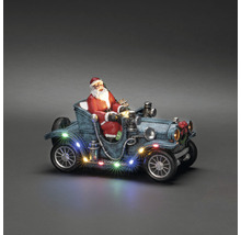 Décoration de Noël avec le Père Noël en voiture ancienne avec éclairage