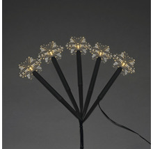 Schneeflocken-Gartenleuchte mit fünf LED-Schneeflocken