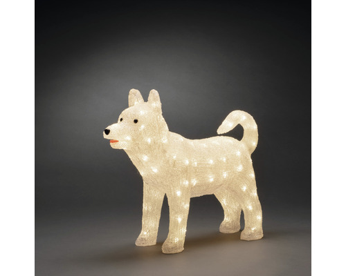 Leuchtfigur Konstsmide LED Acryl Husky 88 LEDs Lichtfarbe warmweiss Dekofigur Hund, beleuchtet, für den Innen- und Aussenbereich