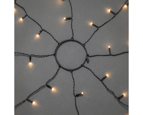Guirlande lumineuse avec disposition circulaire et lumière blanc chaud