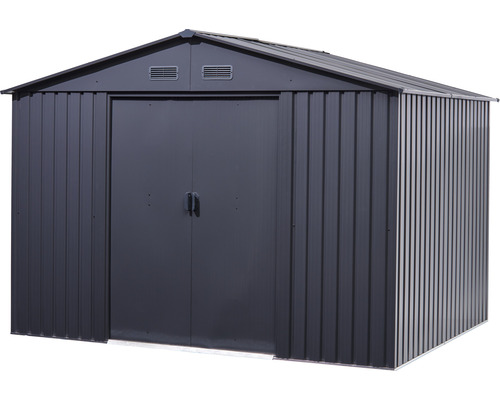 Abri de jardin métallique avec double porte