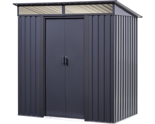 Armoire de jardin en métal avec double porte et toit