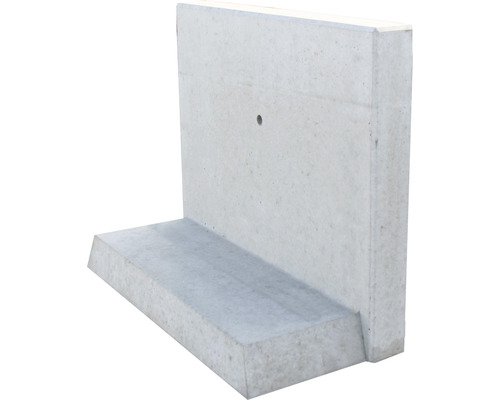 L-Stein Winkelstein Sichtbeton bewehrt grau 100 x 12 x 80 cm Fusstiefe = 45 cm