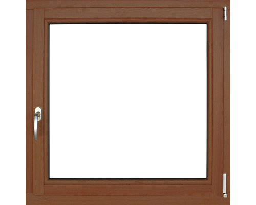 Fenêtre en bois 1 vantail ARON Renova pin laqué S30 châtaigner 600x600 mm tirant droit