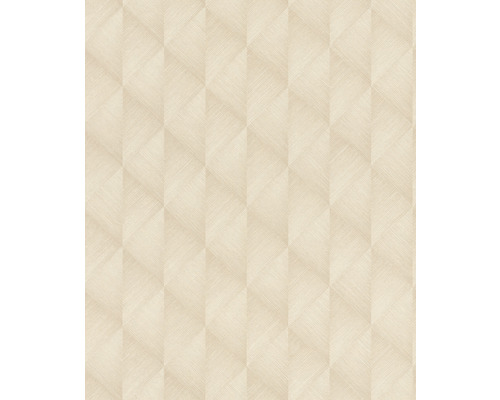 Papier peint beige à effet géométrique 3D