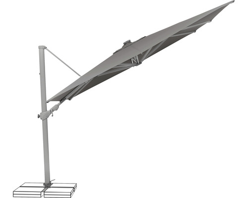 Freiarmschirm mit Standfuß für den Aussenbereich