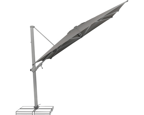 Freiarmschirm mit Schirmständer für den Aussenbereich