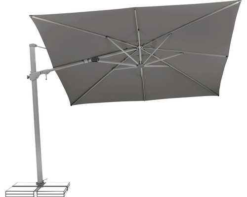 Parasol rectangulaire déporté avec pied