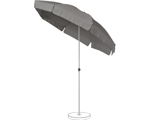 Parasol gris avec support pour l''extérieur