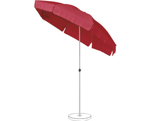 Parasol de jardin rouge avec mât central