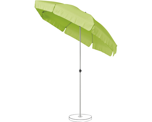Parasol vert avec support en métal pour le jardin