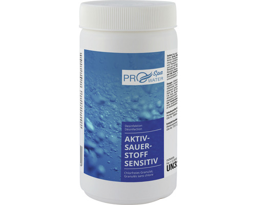 Pool oxygène active intensiv 1 Litre Granulés Pro Spa Water Oxygène Actif Sensitiv, granulés sans chlore pour la désinfection