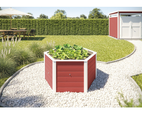 Jardinière surélevée classique hexagonale weka 144 x 143 x 68,5 cm rouge