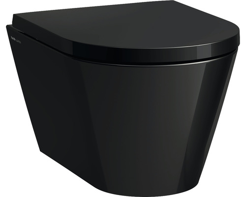 Wand-WC LAUFEN Kartell Tiefspüler ohne Spülrand schwarz ohne WC-Sitz H8203330200001