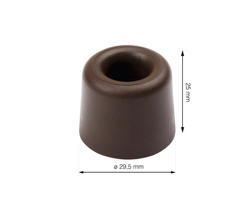 Butée de porte marron en caoutchouc, diamètre 29,5 mm, hauteur 25 mm
