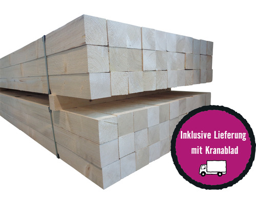 Konsta Palette Kantholz Fichte 3000 x 100 x 100 mm = 66 Stück Stapel Konstruktionsvollholz mit Kranentladung