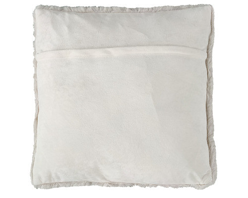 Coussin avec fermeture éclair et bordure en fourrure