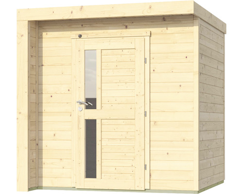 Abri de jardin en bois avec porte et fenêtres