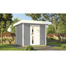 Gartenhaus aus Holz mit Tür im Aussenbereich