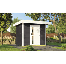 Gartenhaus aus Holz mit Tür im Garten