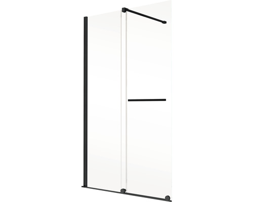 Duschwand mit schwarzem Rahmen