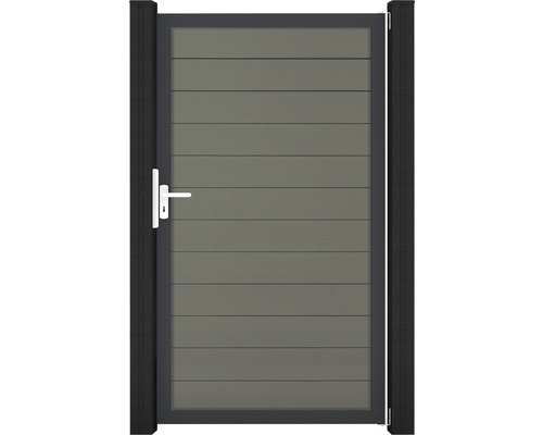 Portillon simple GroJa Flex tirant universel prémonté sans poteaux cadre anthracite 100 x 180 cm gris