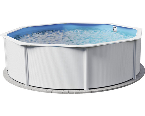 Kit de piscine hors sol à paroi en acier Planet Pool Vision-Pool Classic Solo ronde Ø300x120 cm avec skimmer encastré blanc