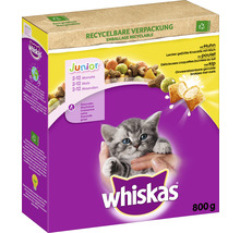 Whiskas Junior Katzenfutter mit Huhn für junge Katzen von 2 bis 12 Monaten in einer 800-Gramm-Packung