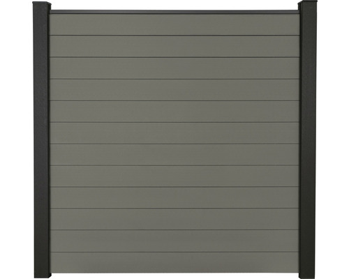 Module clôture brise-vue GroJa kit prêt à monter Flex sans poteaux 180 x 180 cm gris