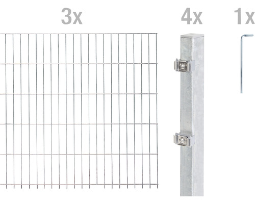 Doppelstabmattenset ALBERTS 6/5/6 600 x 160 cm feuerverzinkt